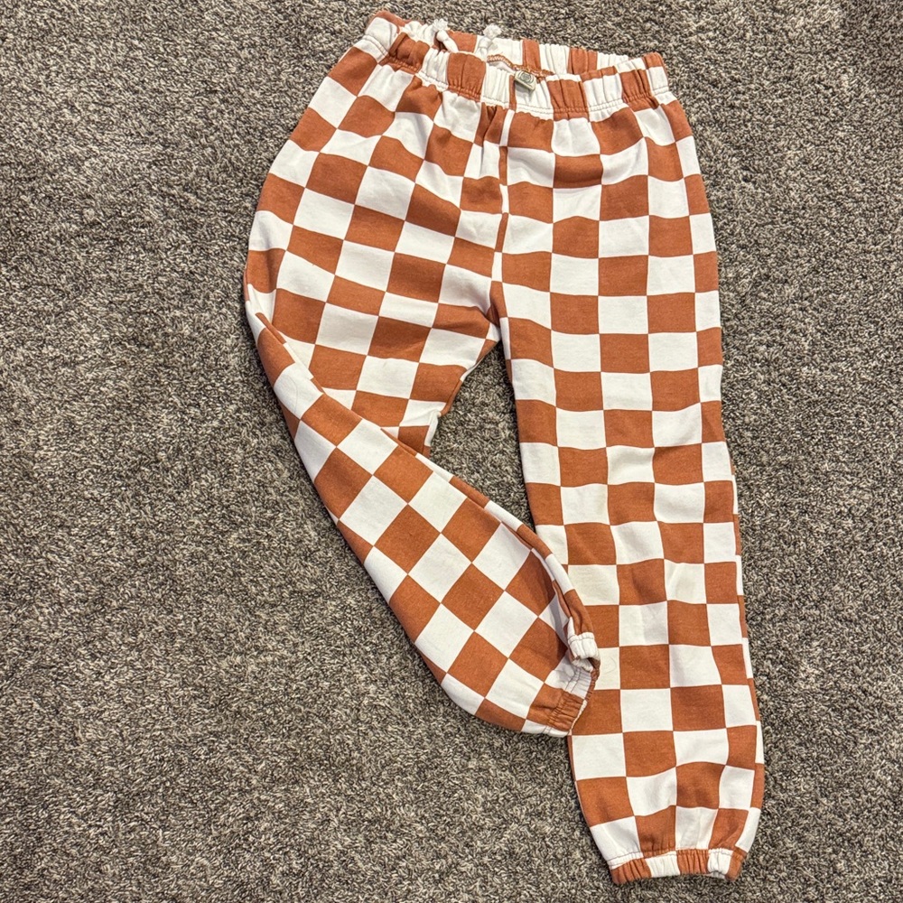 Urban Outfitters Brown and White Checkered sweat Pants